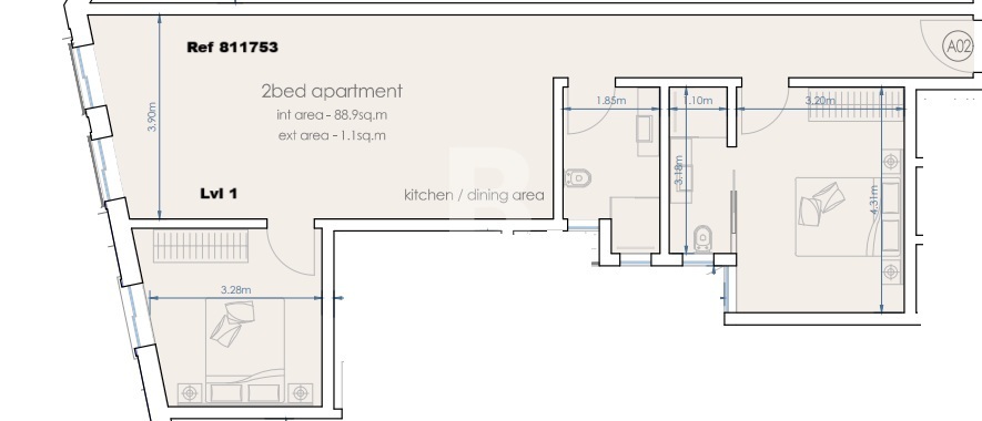 2 bed Apartment for Sale